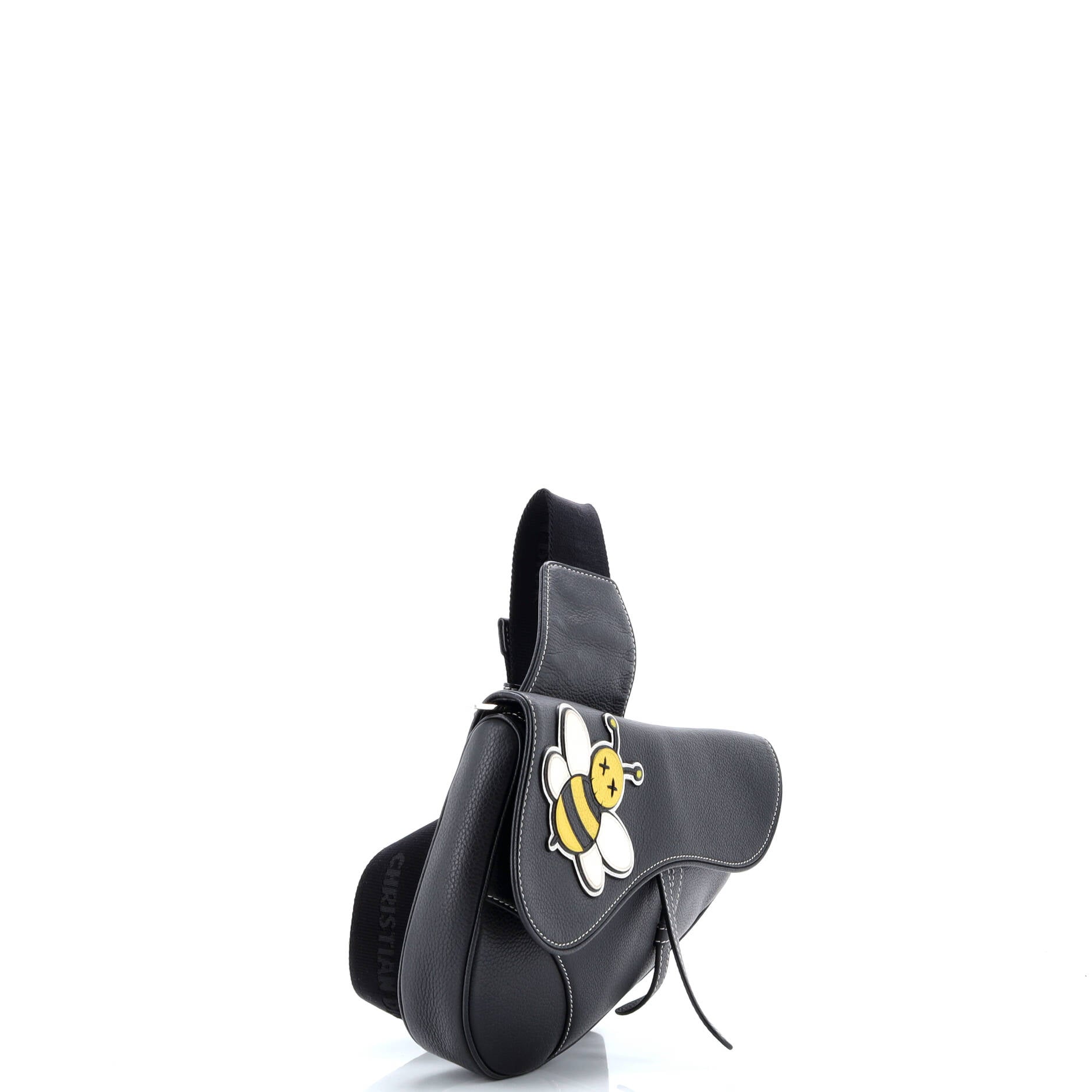 KAWS Saddle Crossbody Bag Leather with Applique