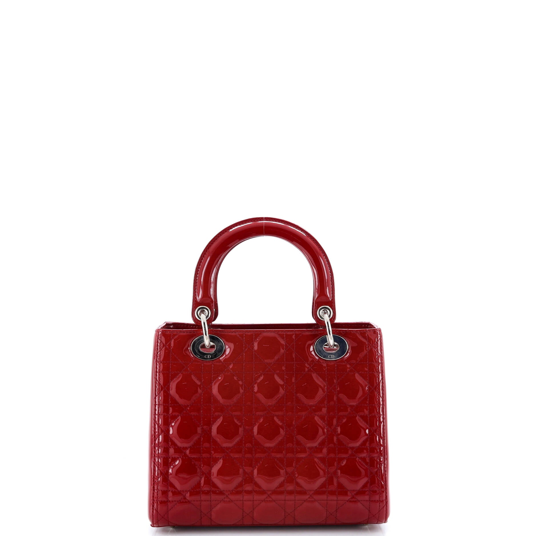 Lady Dior Bag Cannage Quilt Patent Medium