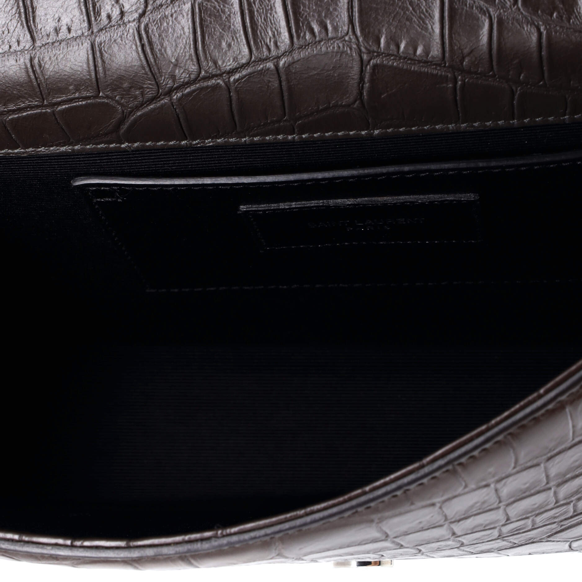 Classic Monogram Tassel Crossbody Bag Crocodile Embossed Leather Medium