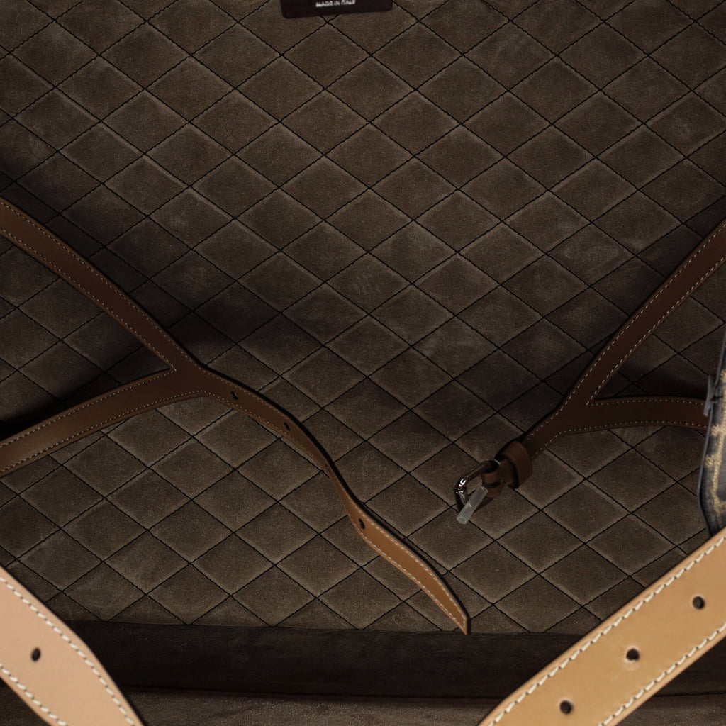 FF Belted Top Handle Suitcase Zucca Canvas with Leather