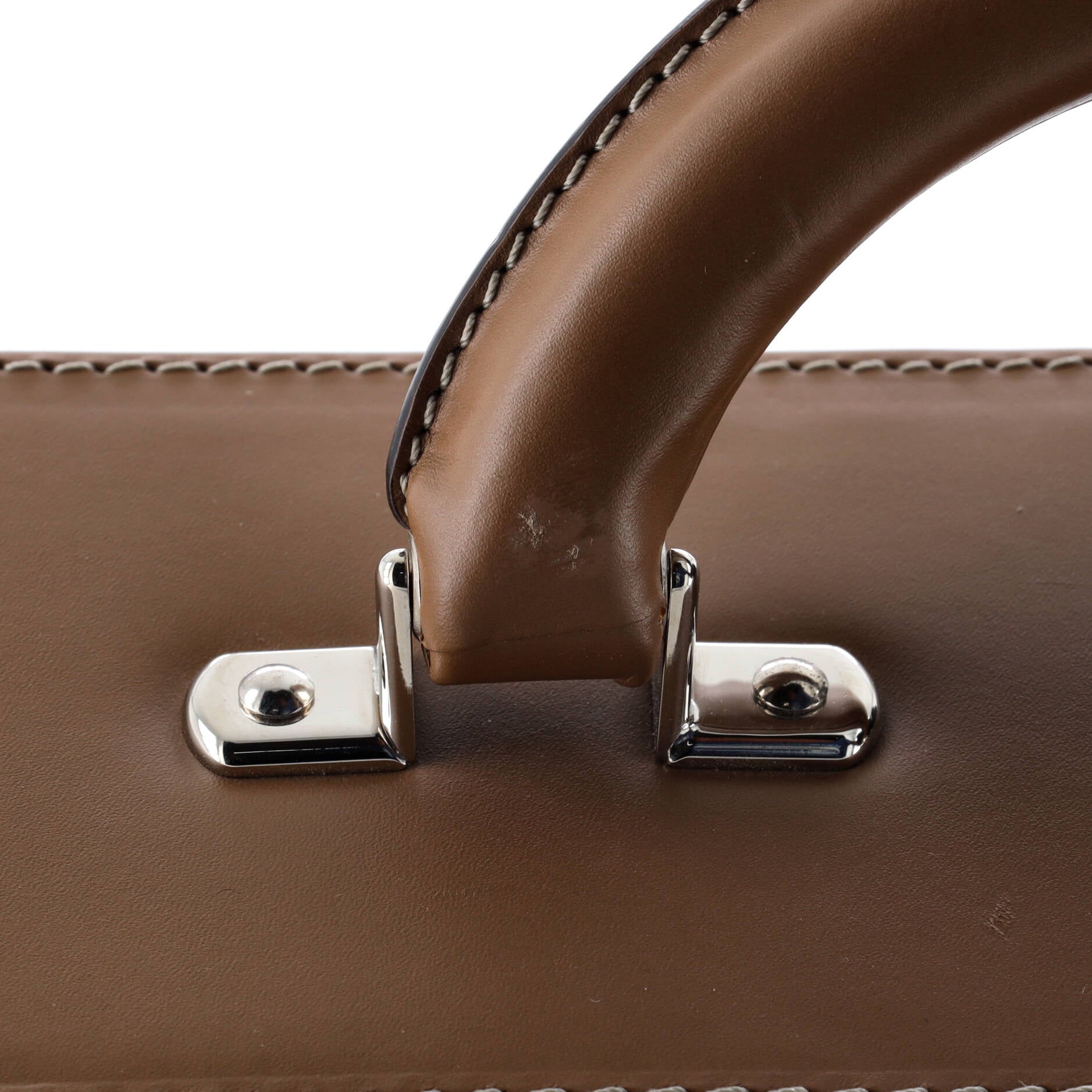 FF Belted Top Handle Suitcase Zucca Canvas with Leather
