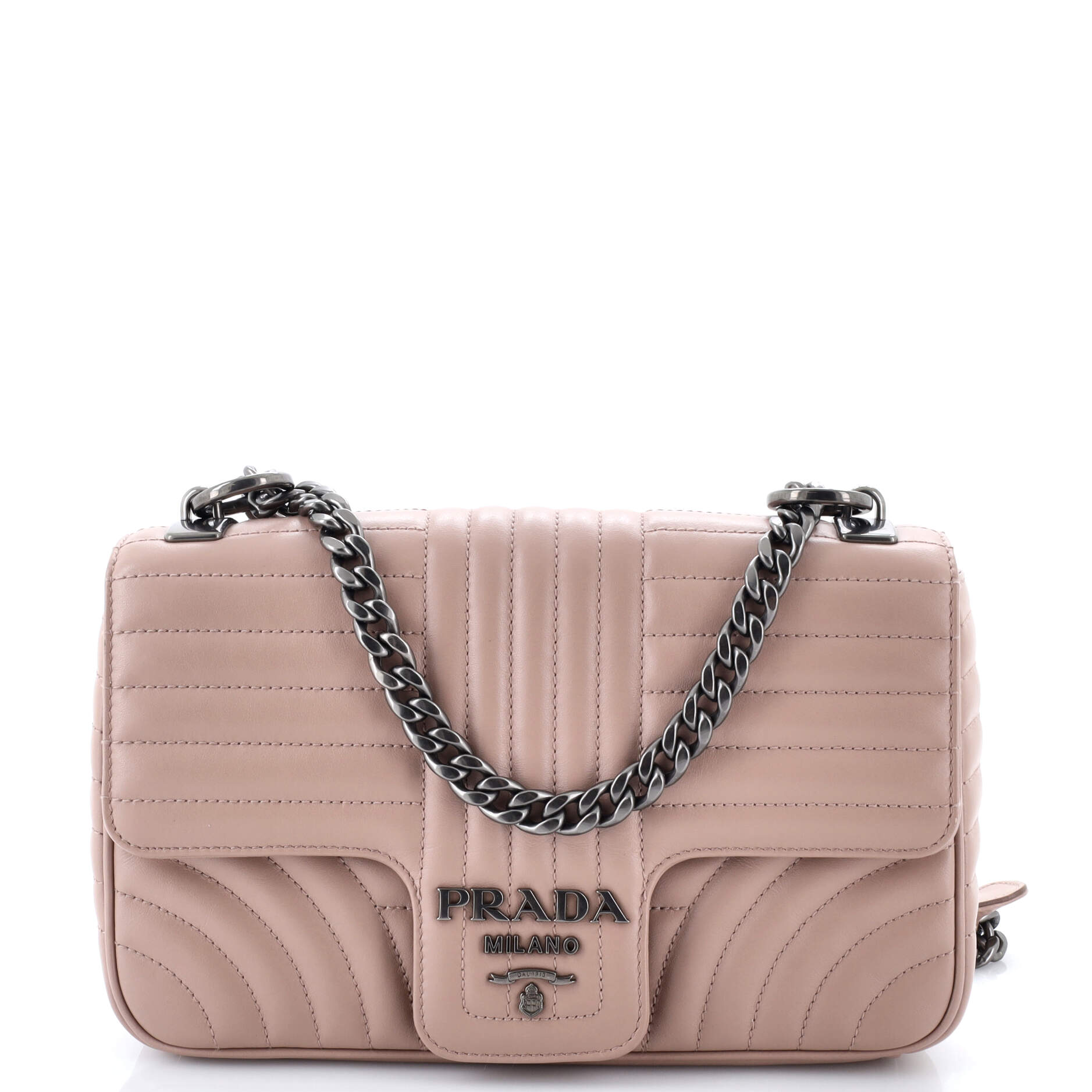 Chain Flap Shoulder Bag Diagramme Quilted Leather Medium