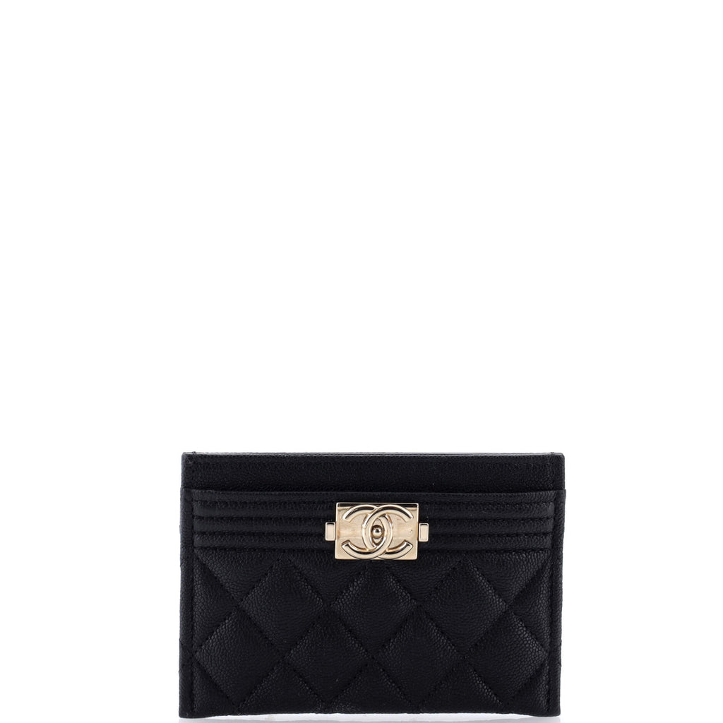 Boy Card Holder Quilted Caviar