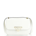 Embleme Triangle Logo Flap Bag Saffiano Leather Small