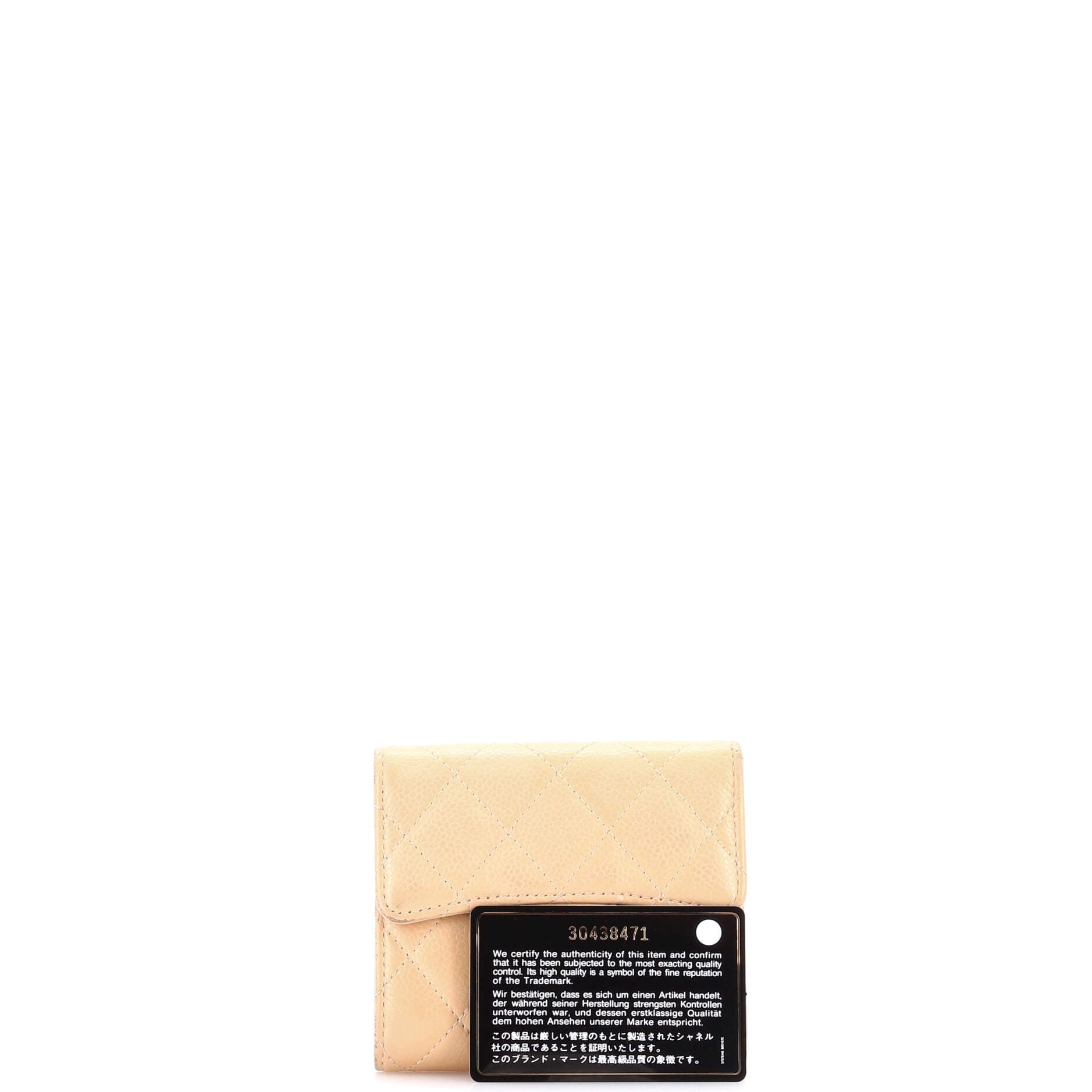 CC Compact Classic Flap Wallet Quilted Caviar