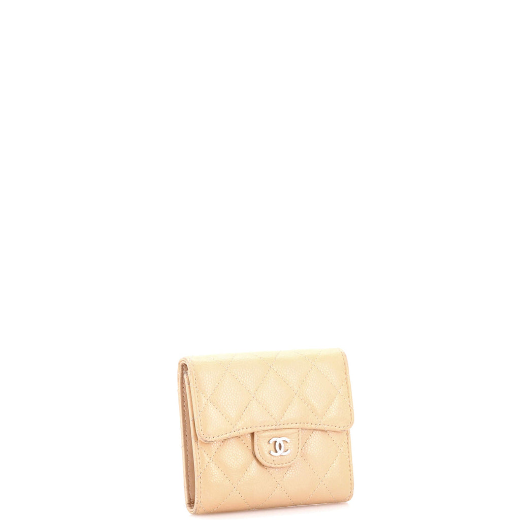 CC Compact Classic Flap Wallet Quilted Caviar