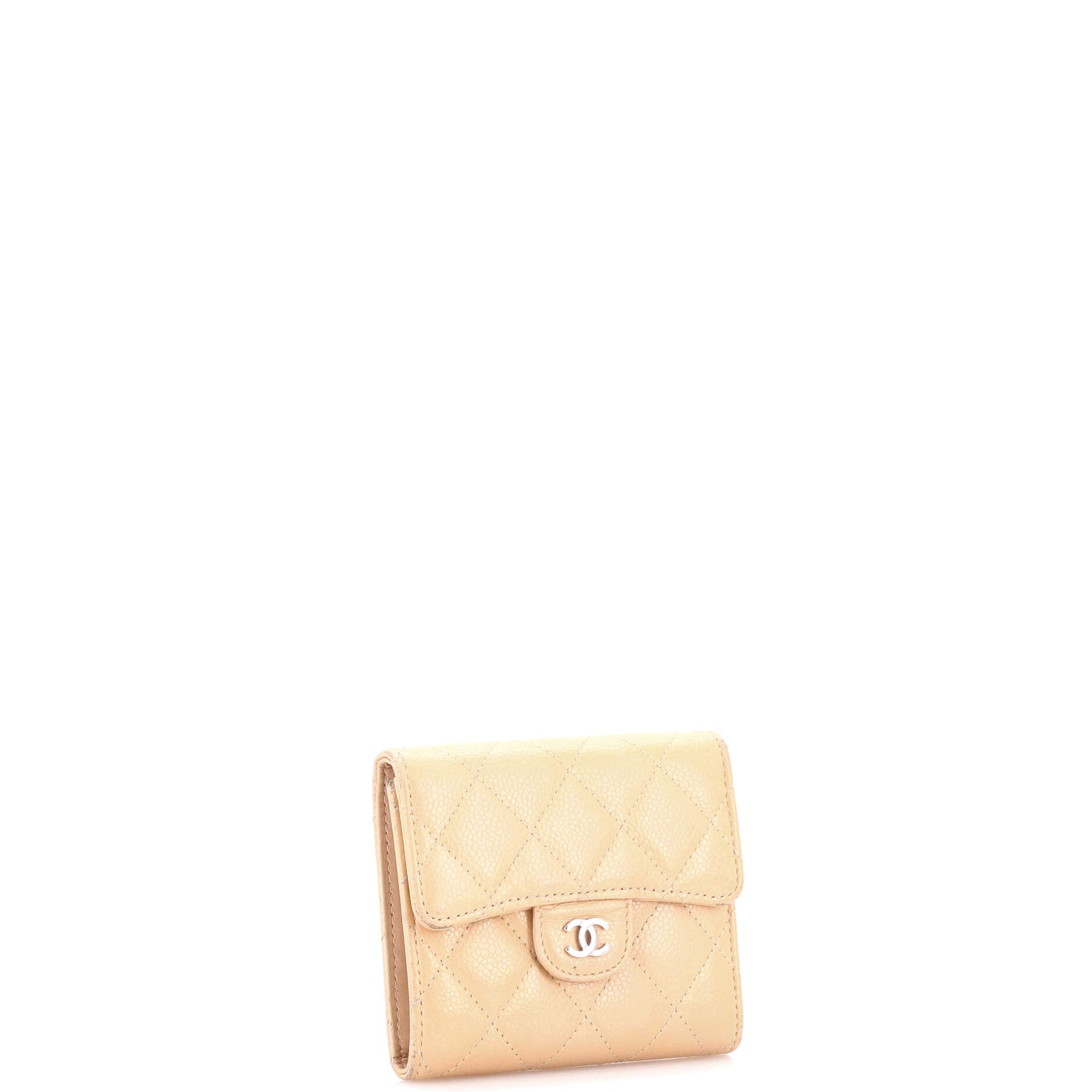 CC Compact Classic Flap Wallet Quilted Caviar