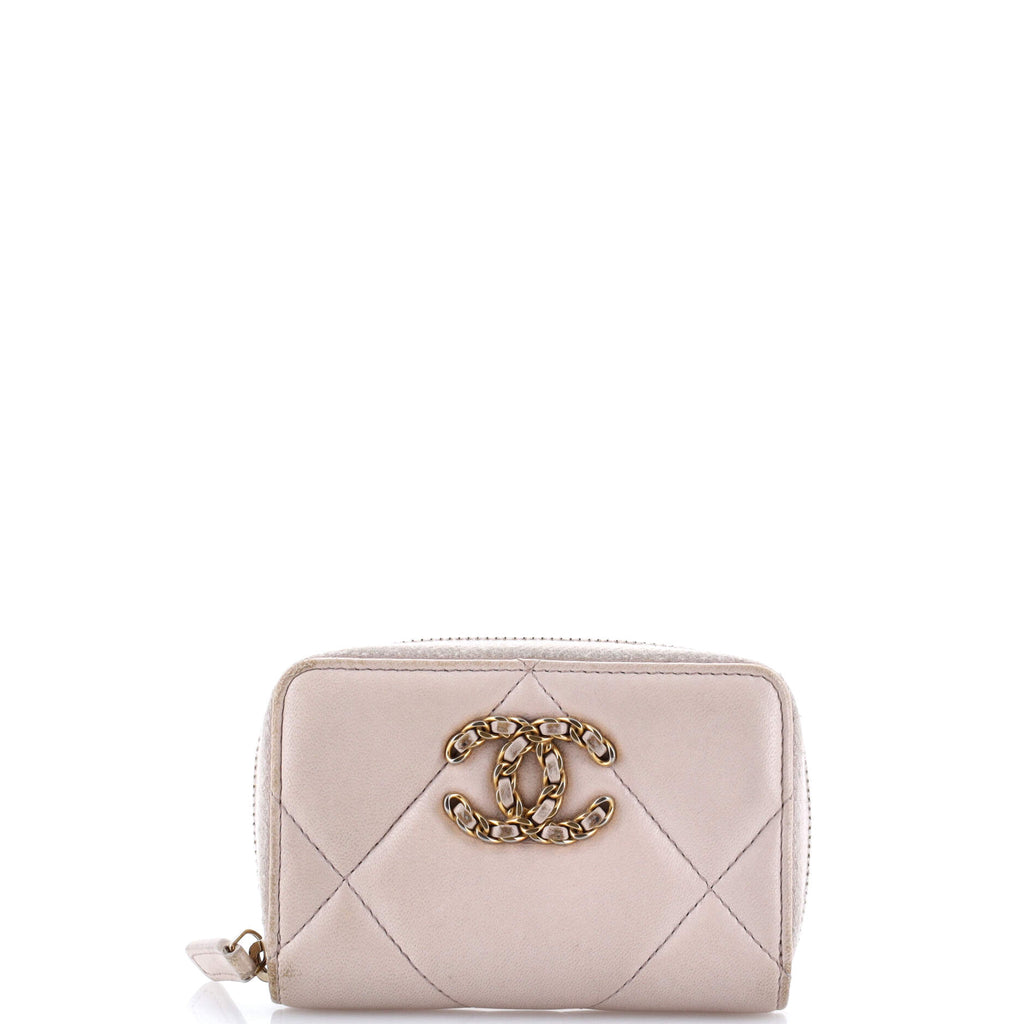 19 Zip Coin Purse Quilted Leather