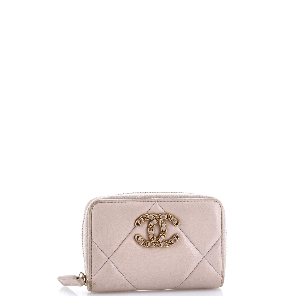 19 Zip Coin Purse Quilted Leather