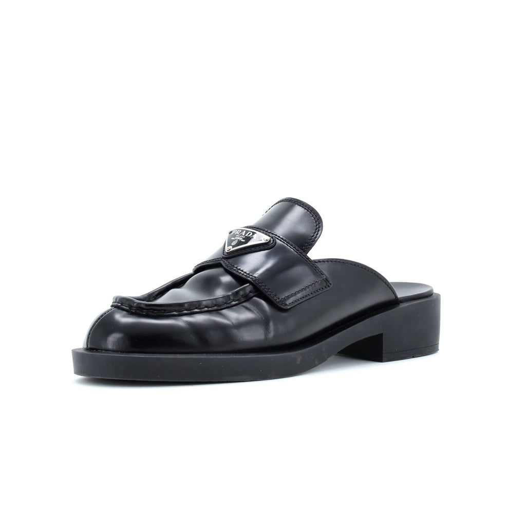 Women's Triangle Logo Slide Mules Leather