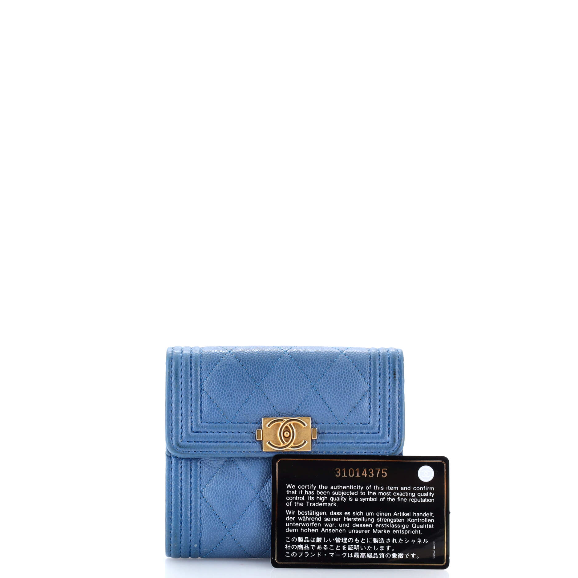 Boy Flap Wallet Quilted Caviar Compact