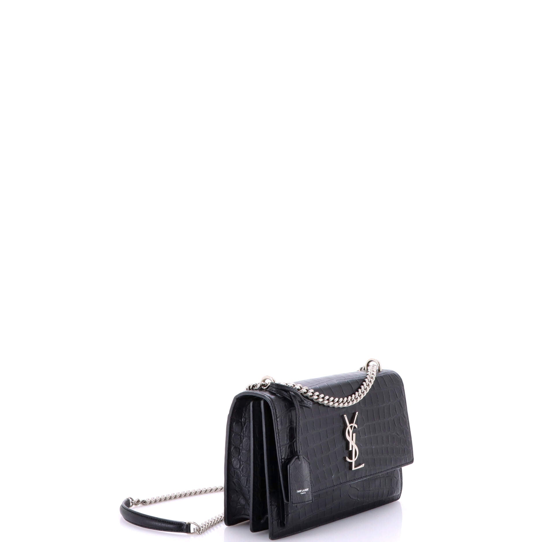 Sunset Crossbody Bag Crocodile Embossed Leather Medium