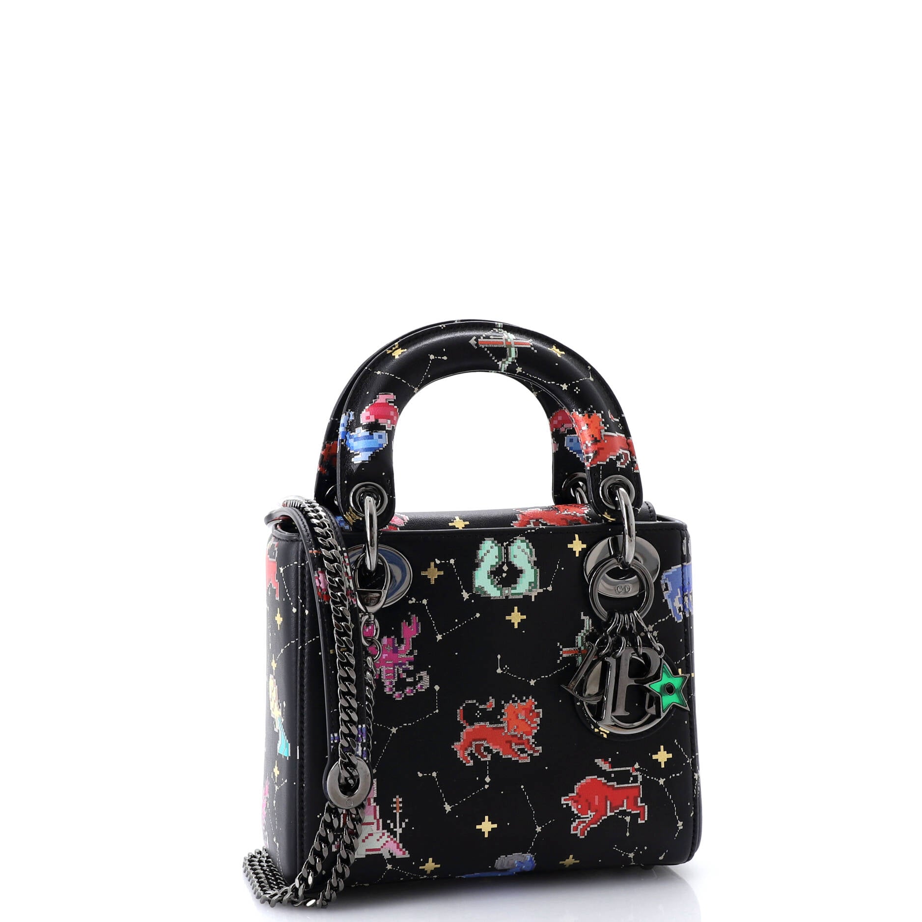 Lady Dior Bag Limited Edition Pixel Zodiac Printed Calfskin Mini