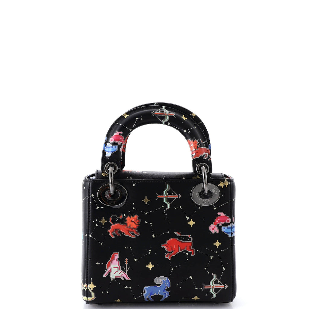 Lady Dior Bag Limited Edition Pixel Zodiac Printed Calfskin Mini