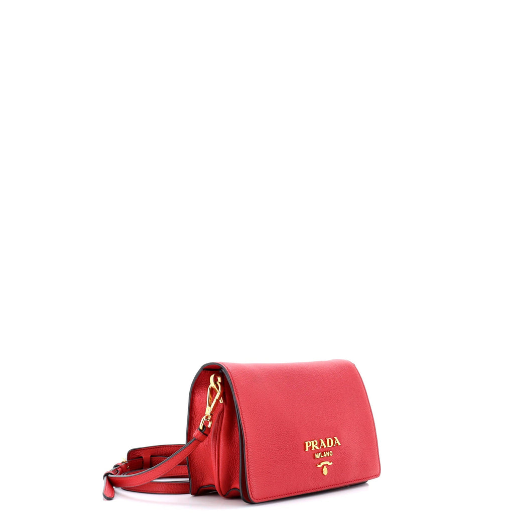 Dual Strap Flap Crossbody Bag Vitello Daino Small