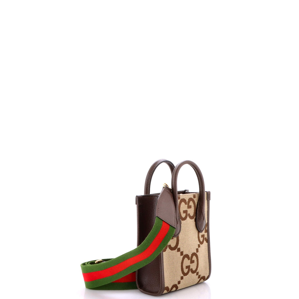 Vertical Tote Jumbo GG Canvas Mini