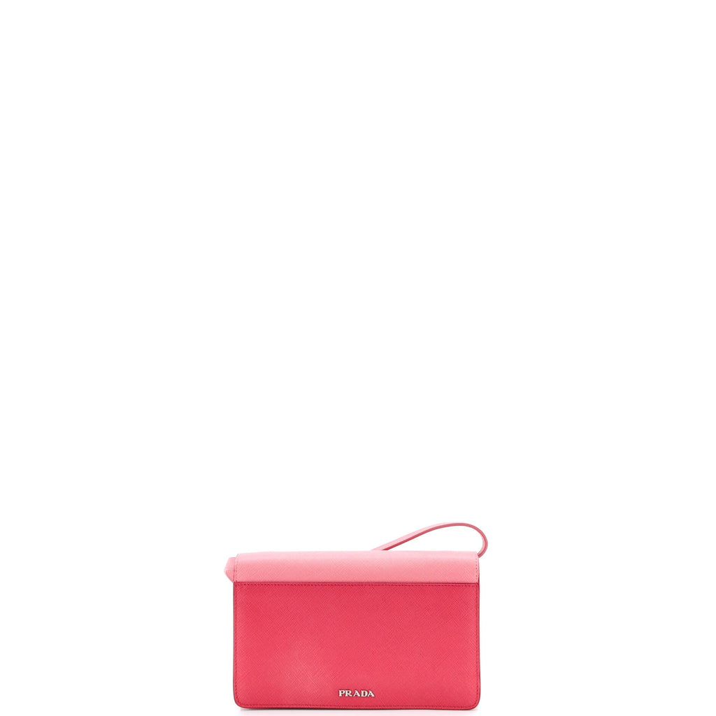 Turn Lock Wallet Crossbody Saffiano Leather Small