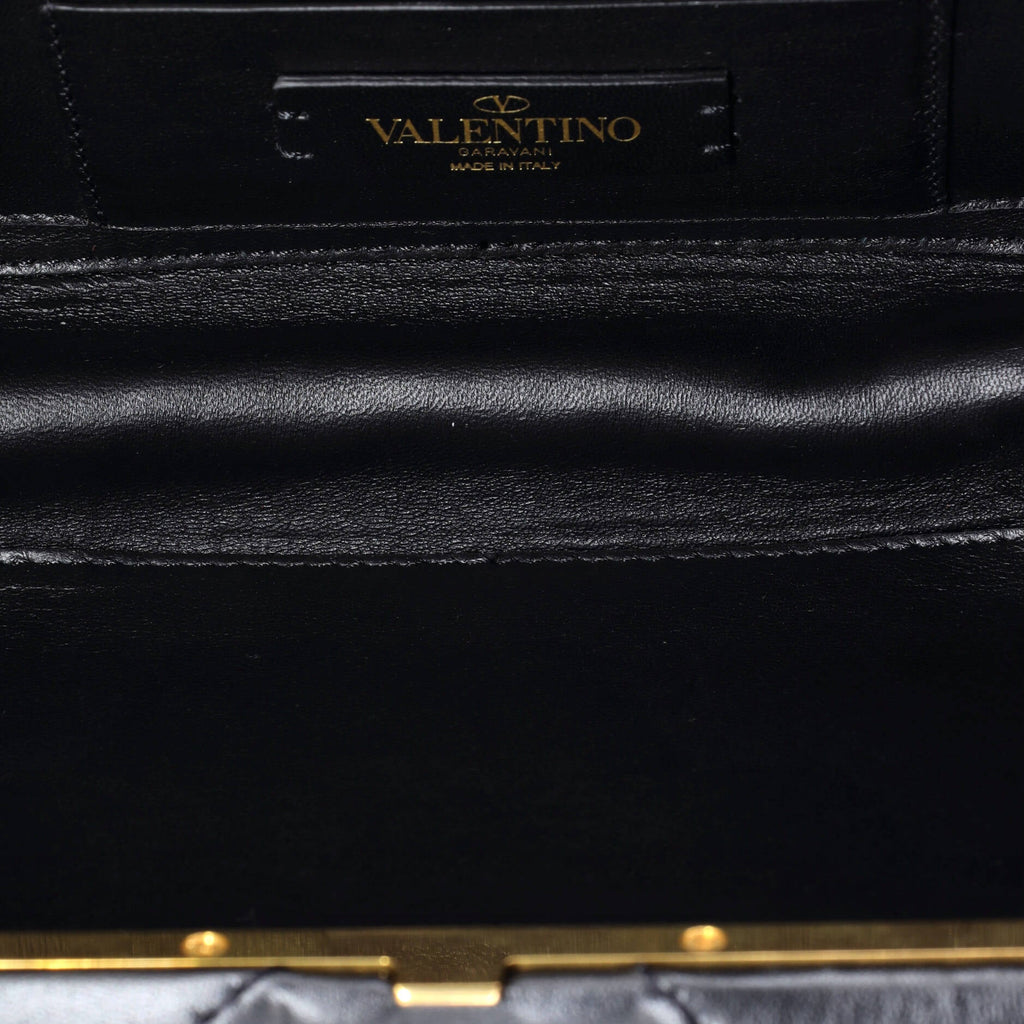 Roman Stud Minaudiere Clutch Quilted Leather