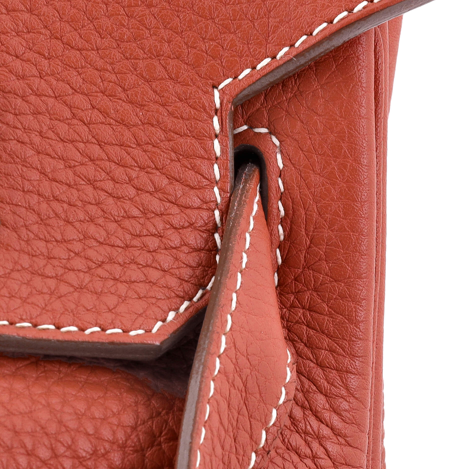 Birkin Handbag Sanguine Clemence with Palladium Hardware 35