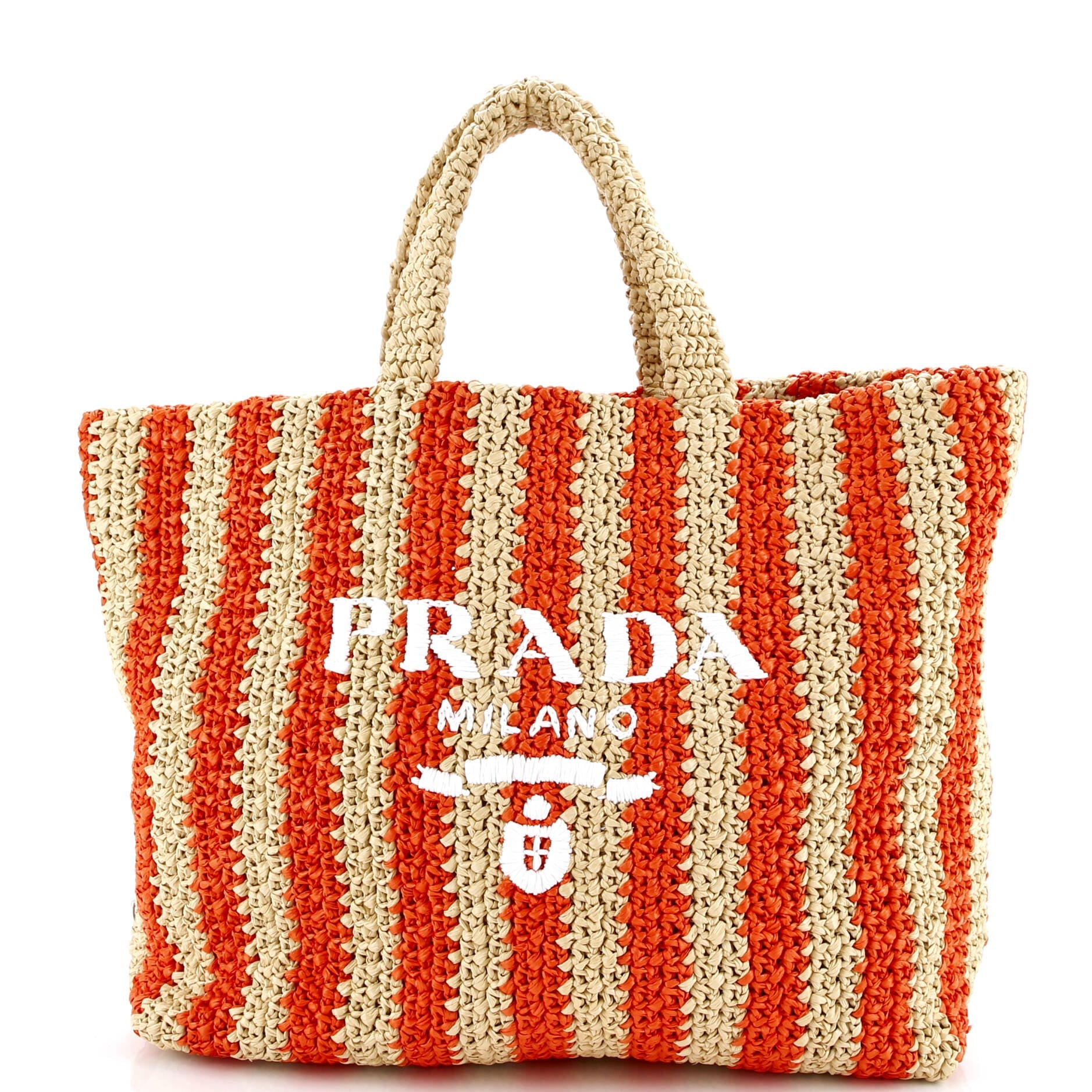 Logo Tote Raffia Large