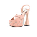 Women's Janaya GG Studded Platform Sandals Leather