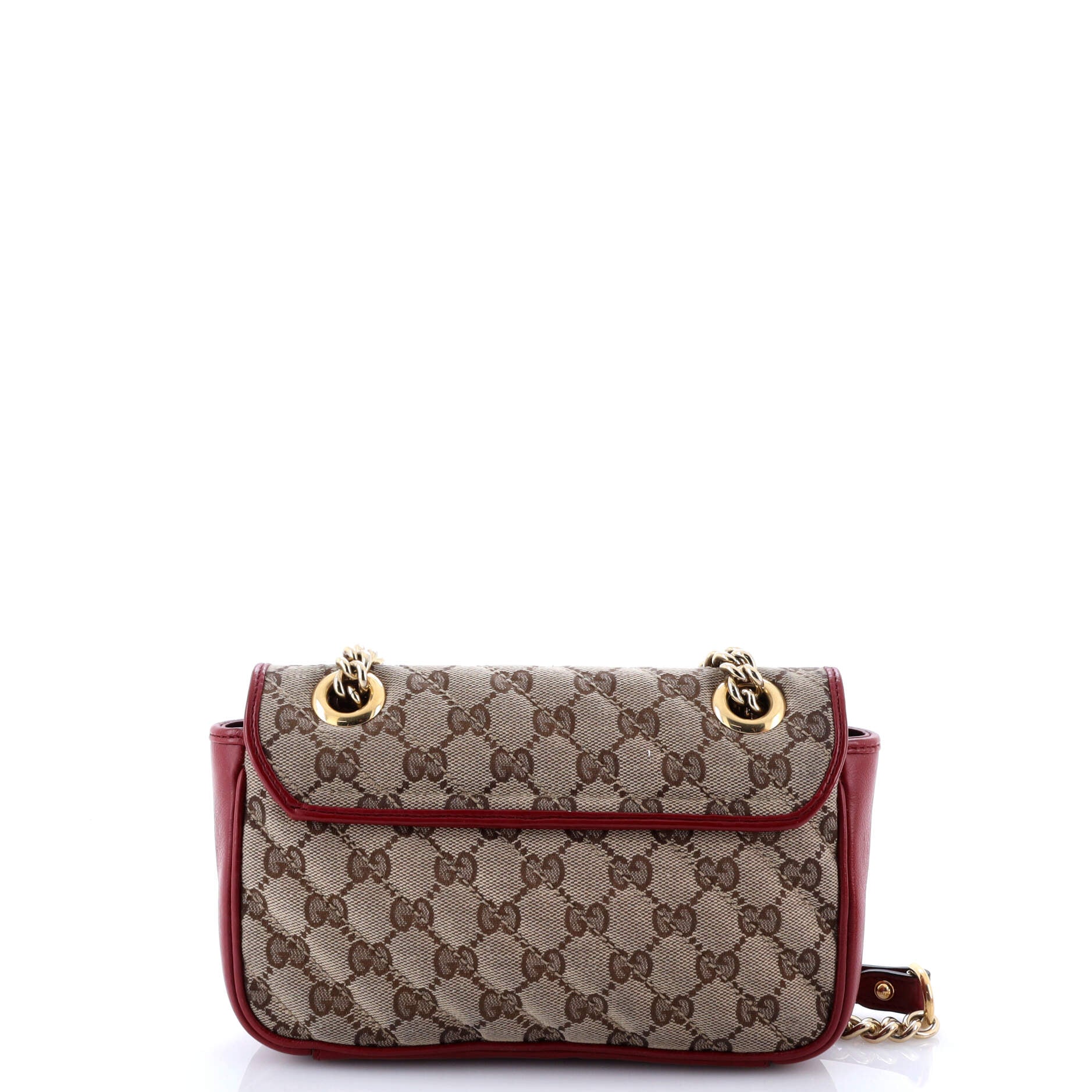 GG Marmont Flap Bag Diagonal Quilted GG Canvas with Leather Mini