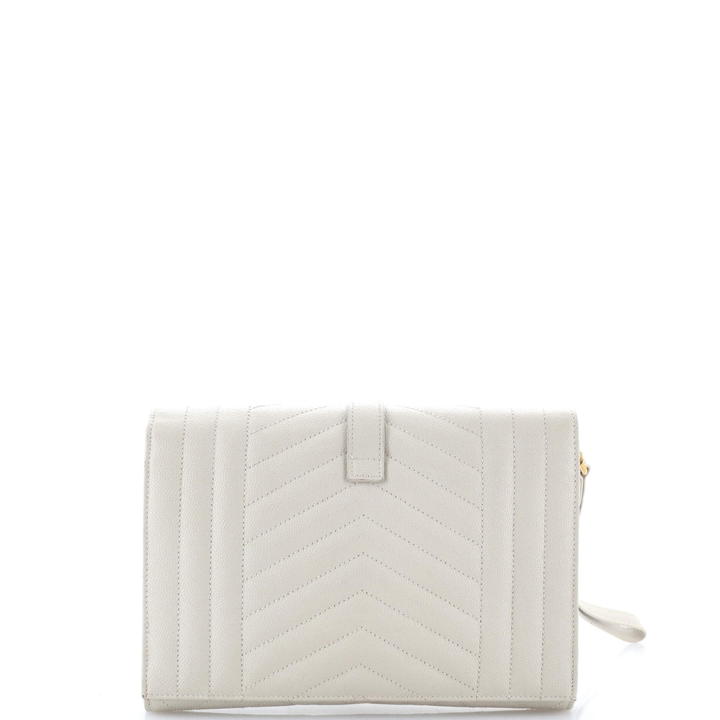 Classic Monogram Envelope Wristlet Clutch Mixed Matelasse Leather