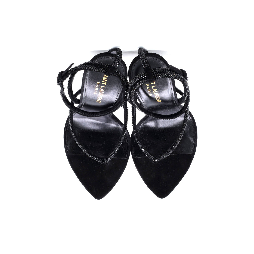 Women's Nadja Heeled Sandals Suede and Crystals