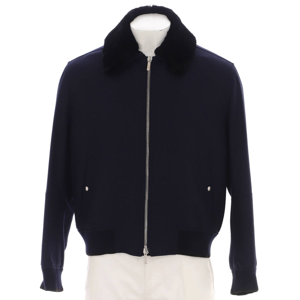 Men's Zip Jacket Cashmere Blend with Fur