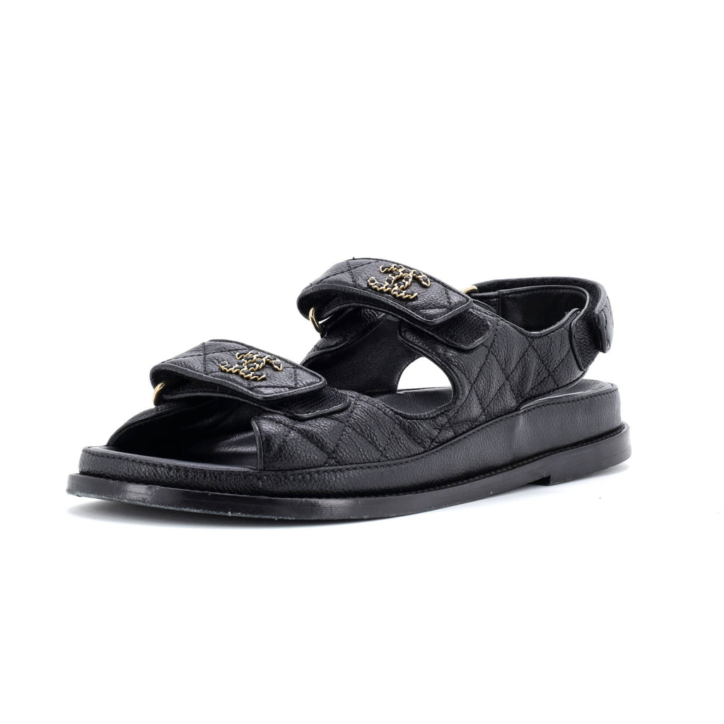 Women's Velcro Dad Sandals Quilted Leather