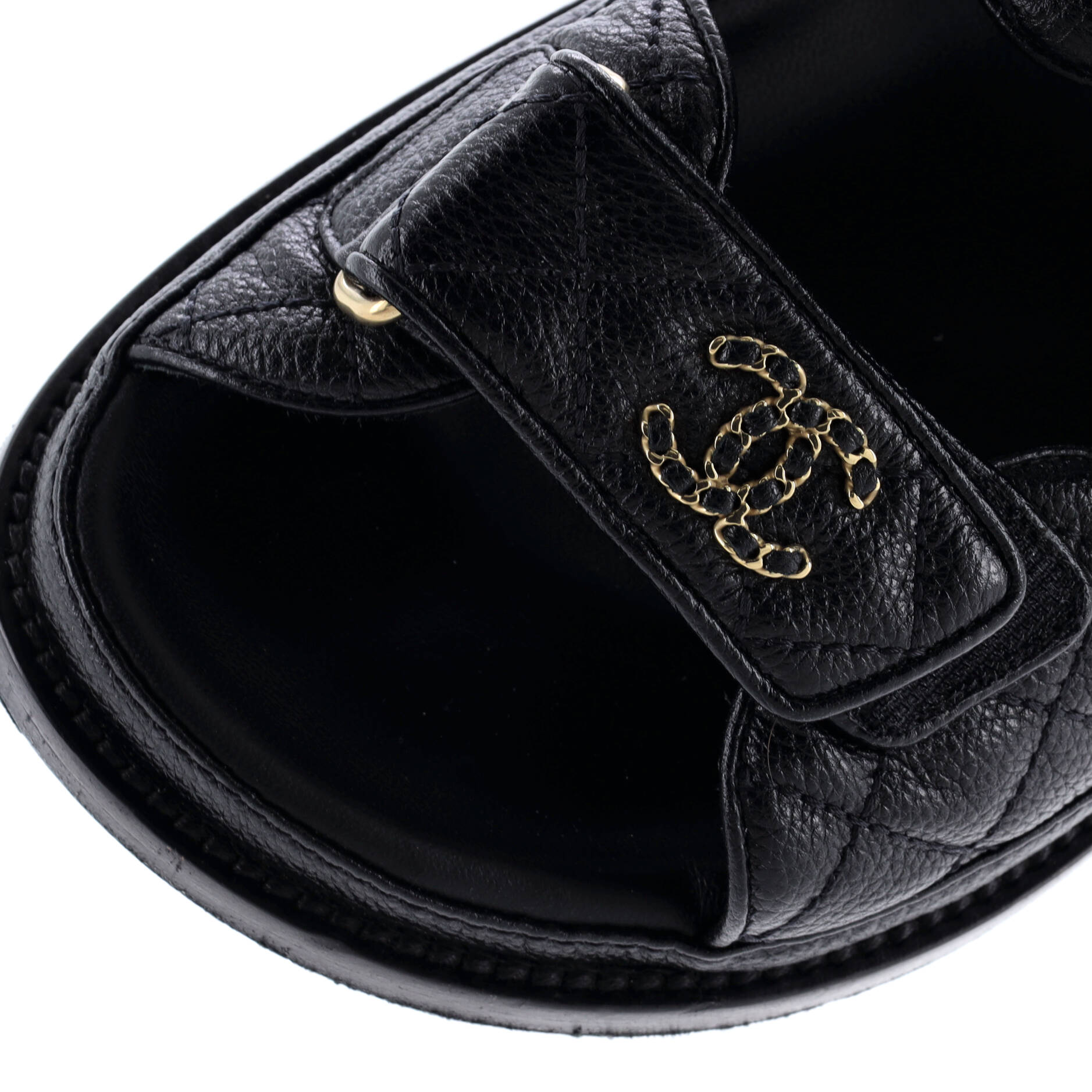 Women's Velcro Dad Sandals Quilted Leather