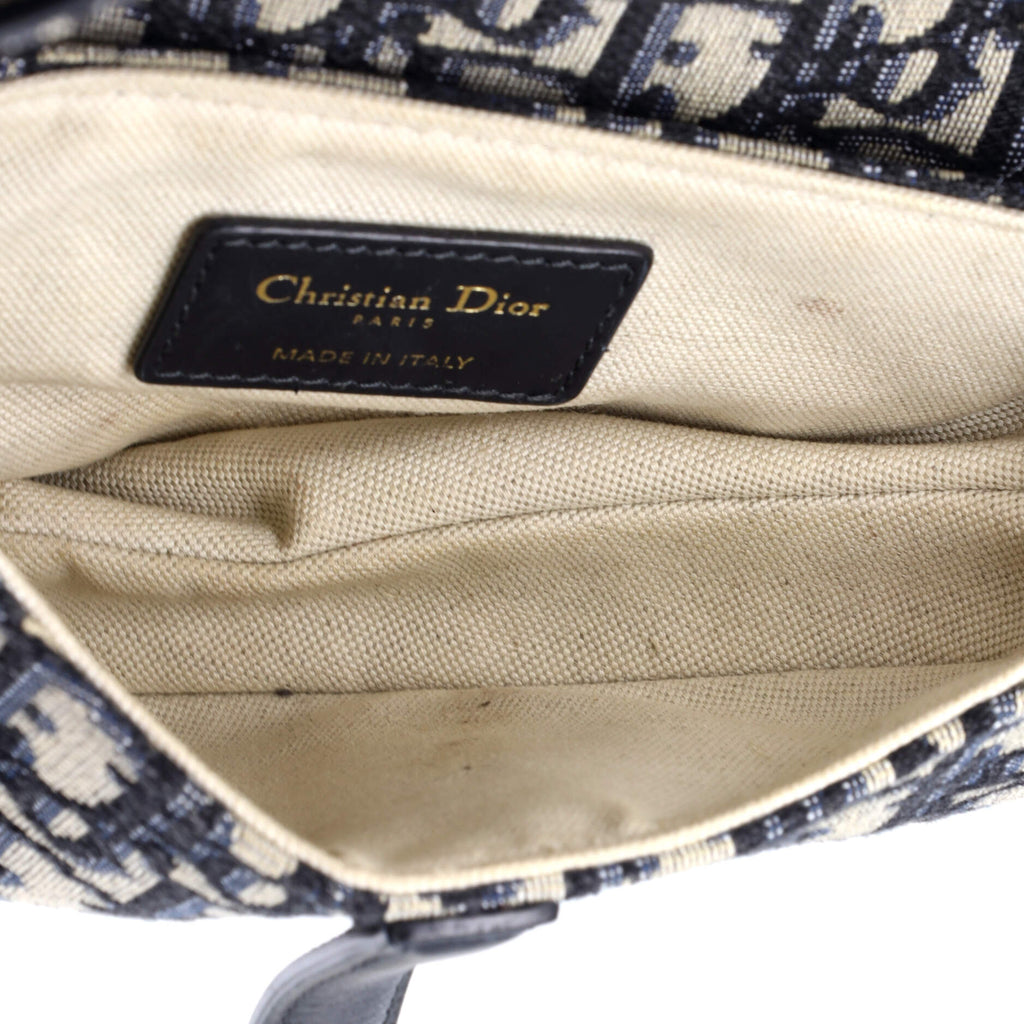Saddle Handbag with Strap Oblique Canvas Mini