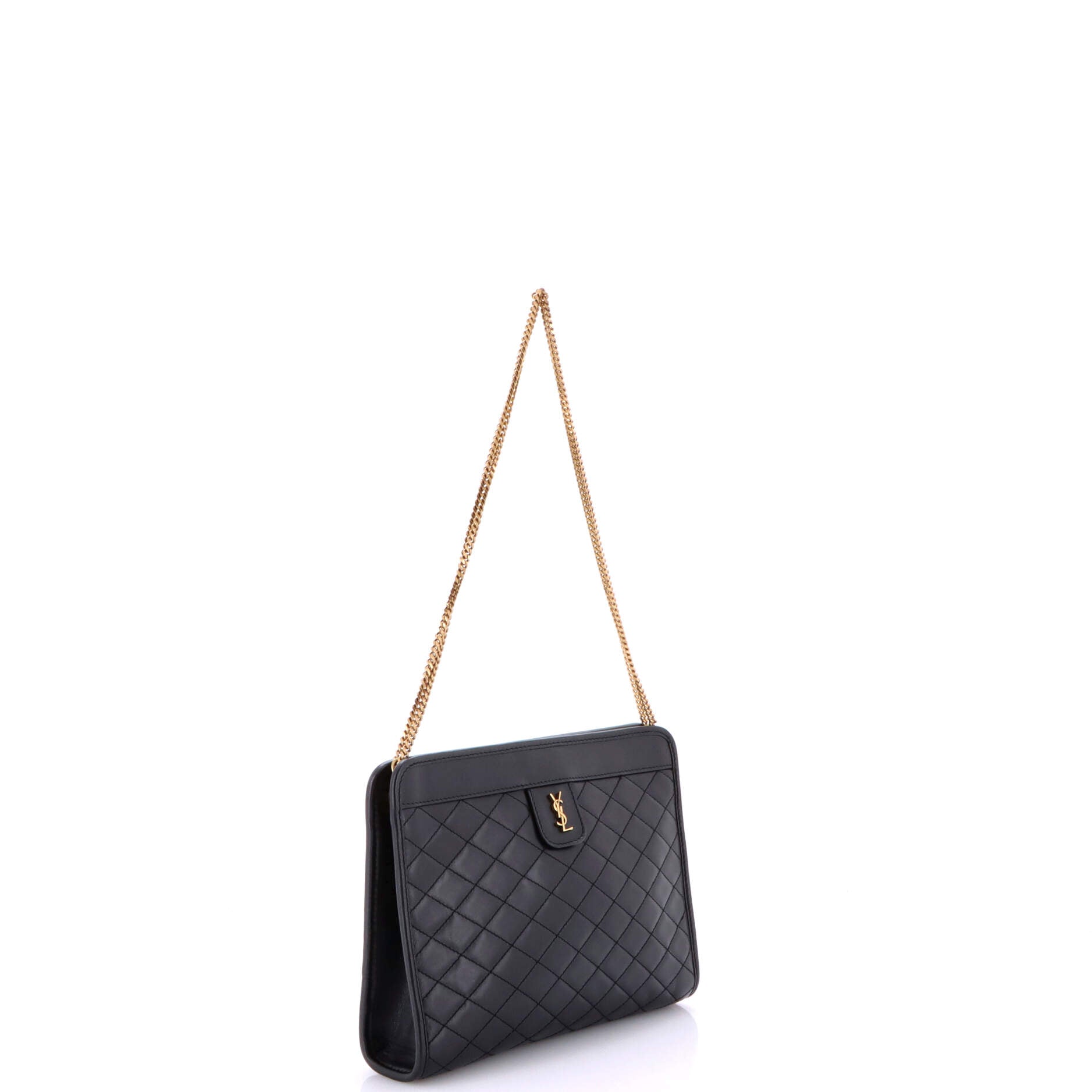 Victoire Chain Clutch Quilted Leather