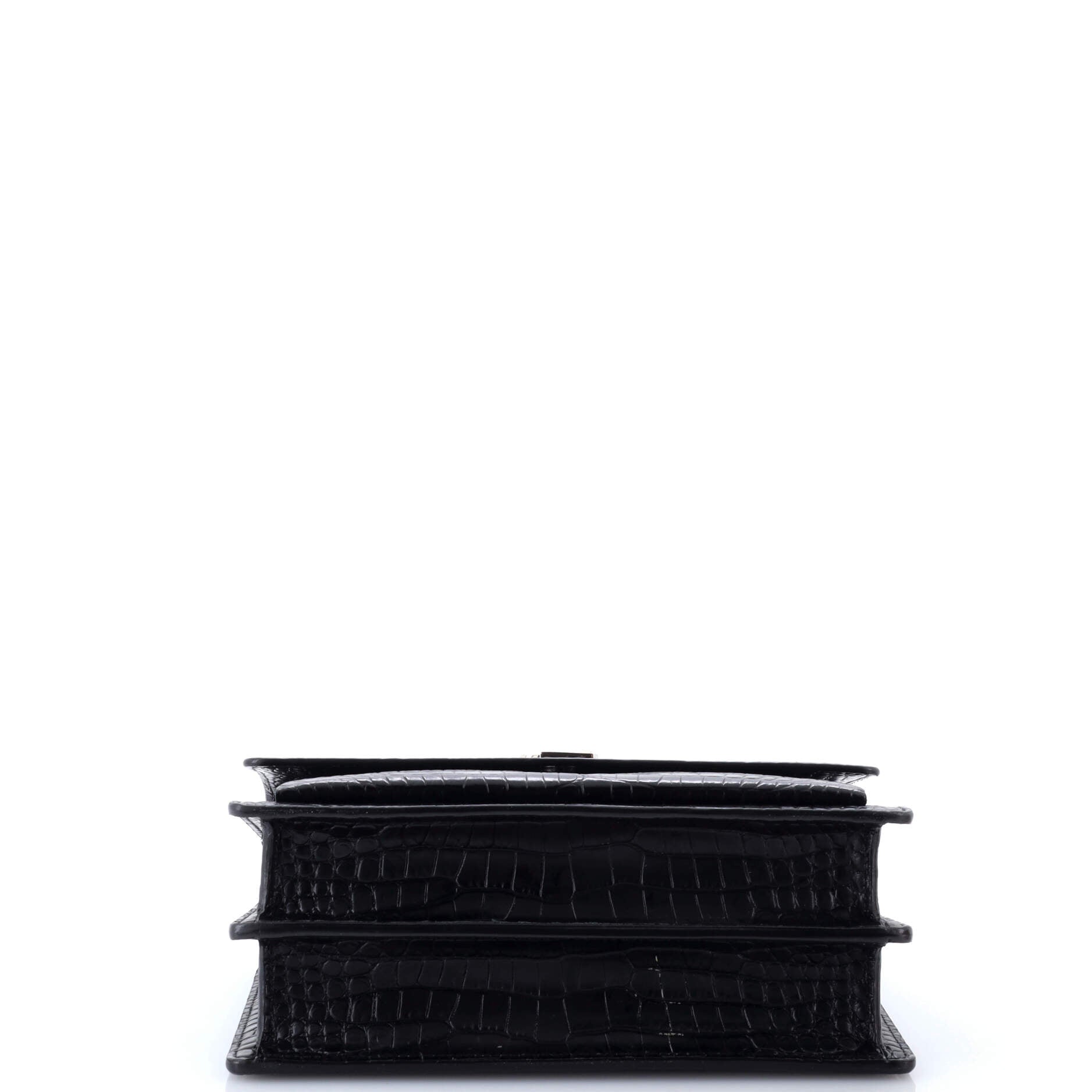 Sunset Crossbody Bag Crocodile Embossed Leather Medium