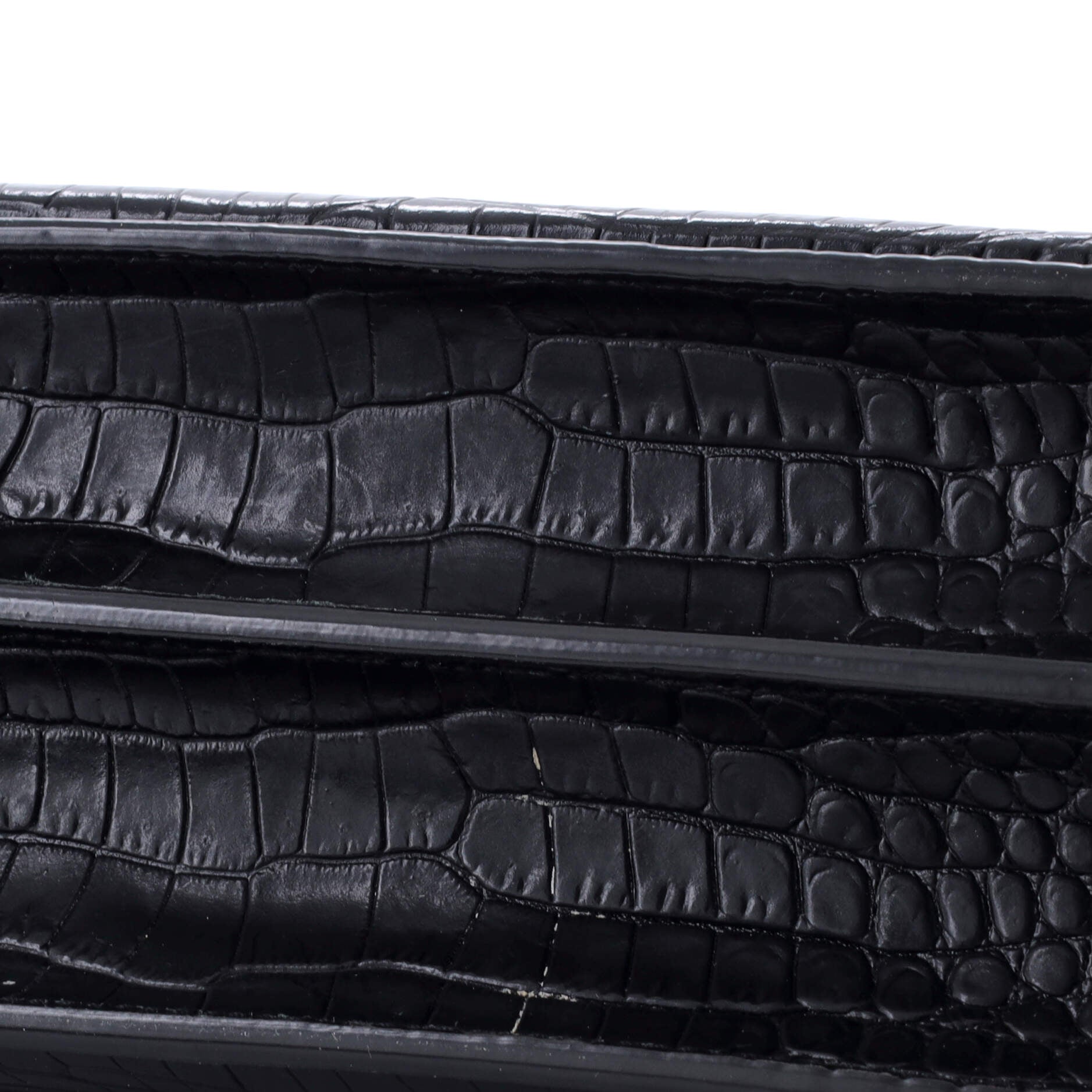 Sunset Crossbody Bag Crocodile Embossed Leather Medium