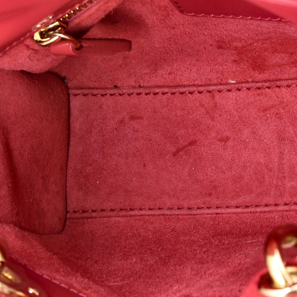 Lady Dior Chain Bag Cannage Quilt Patent Mini
