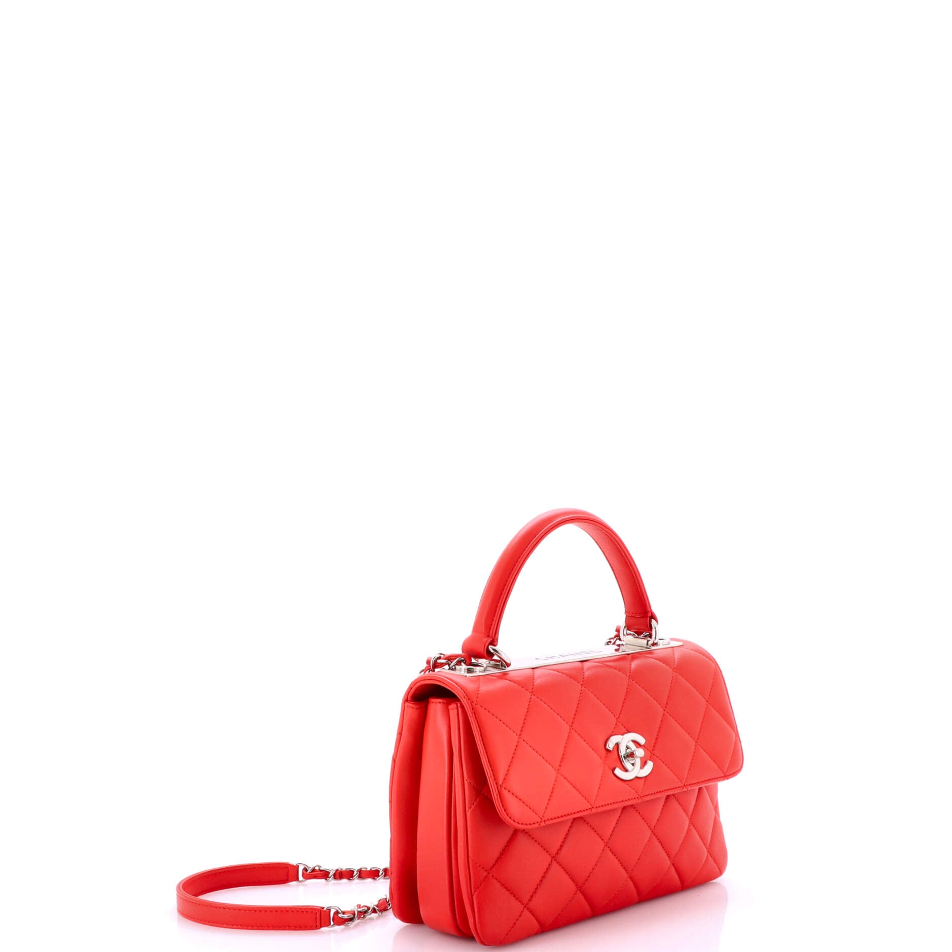 Trendy CC Top Handle Bag Quilted Lambskin Small