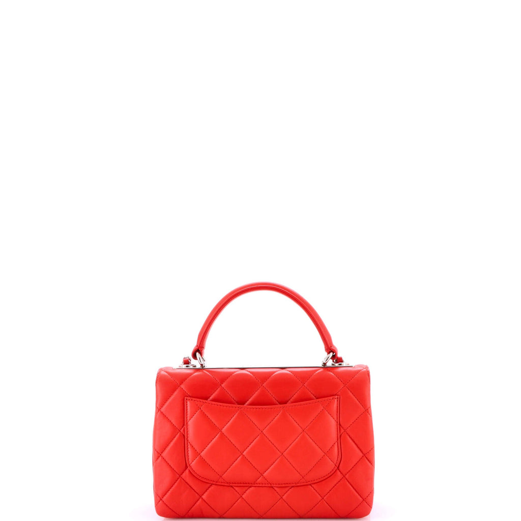 Trendy CC Top Handle Bag Quilted Lambskin Small