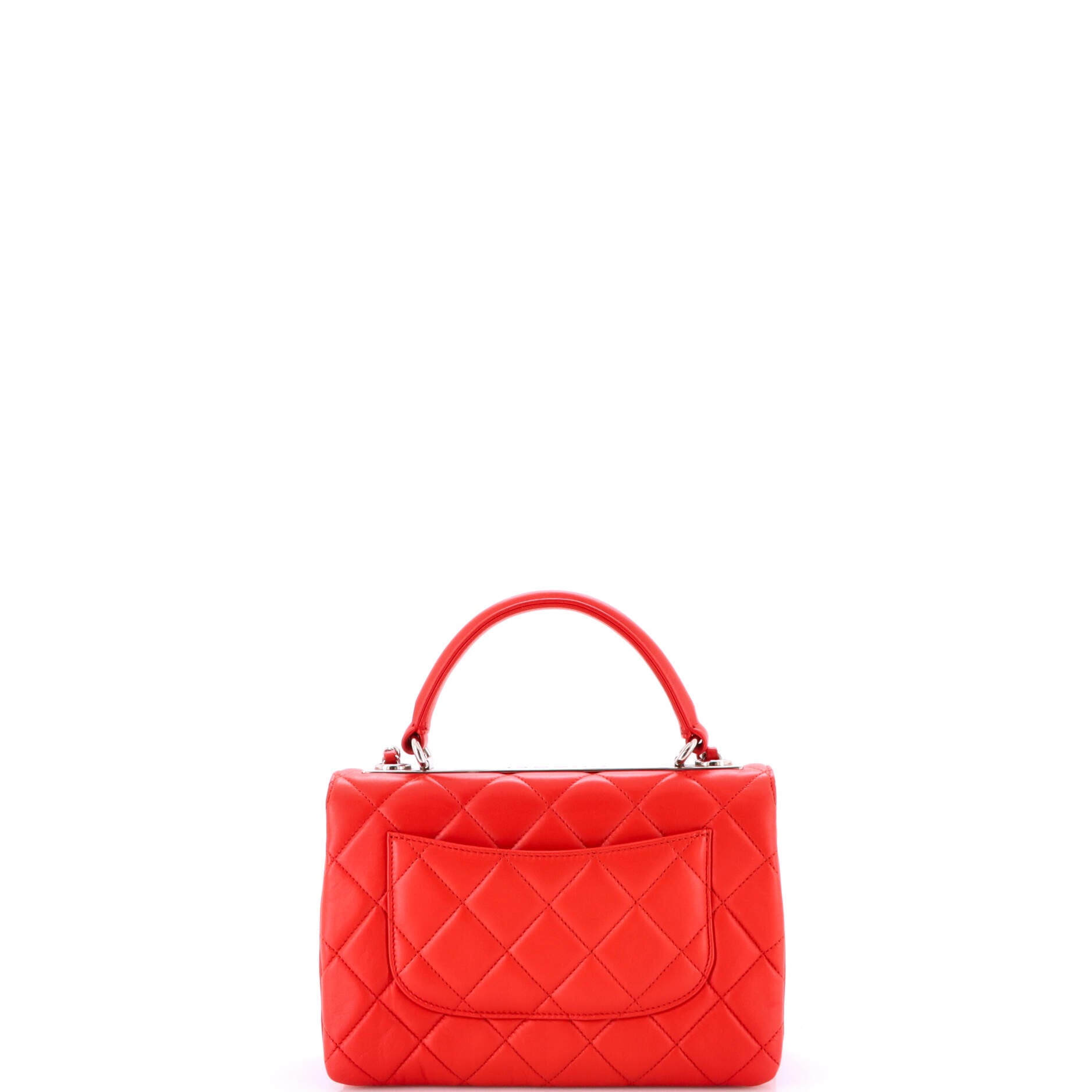 Trendy CC Top Handle Bag Quilted Lambskin Small