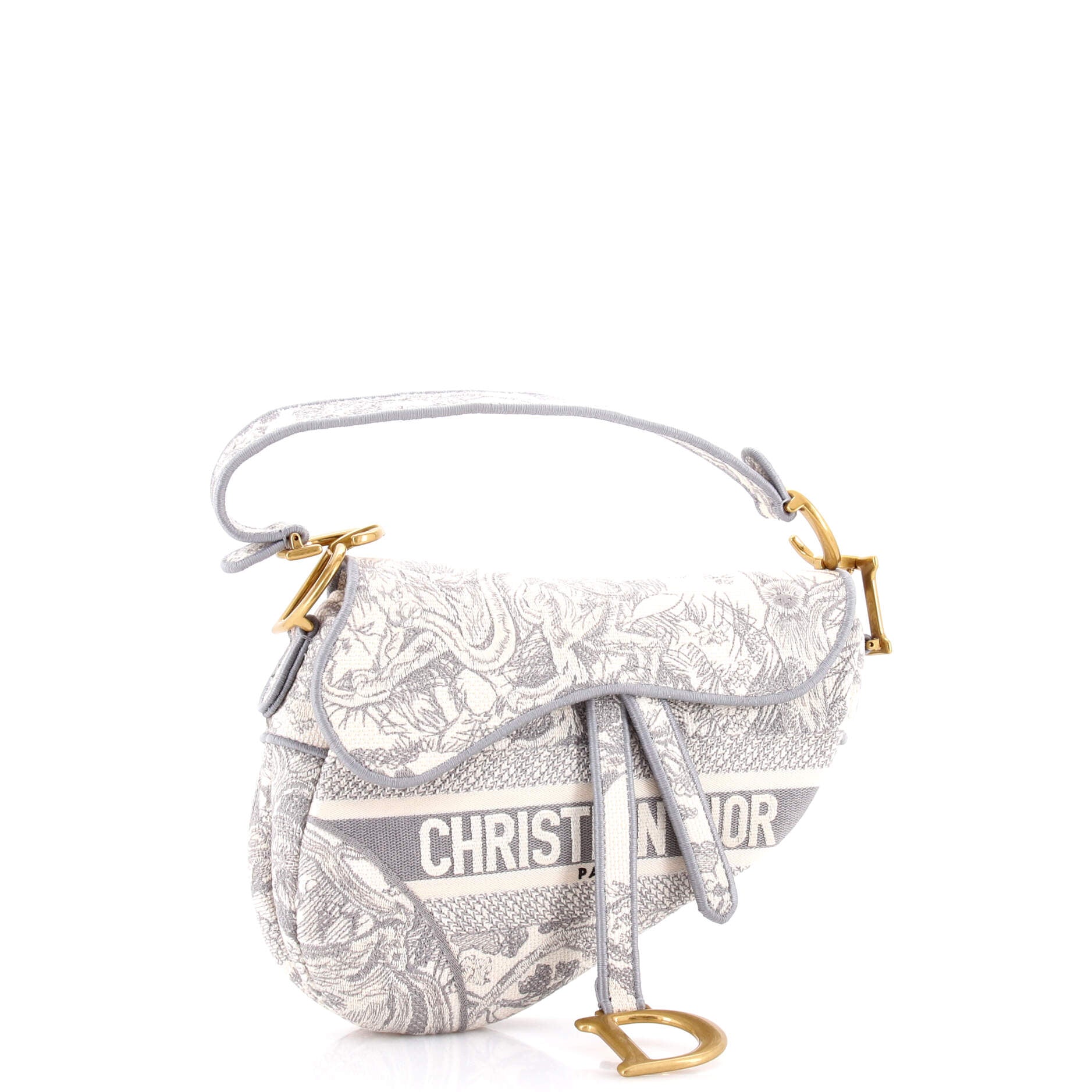 Saddle Bag Logo Embroidered Canvas Medium