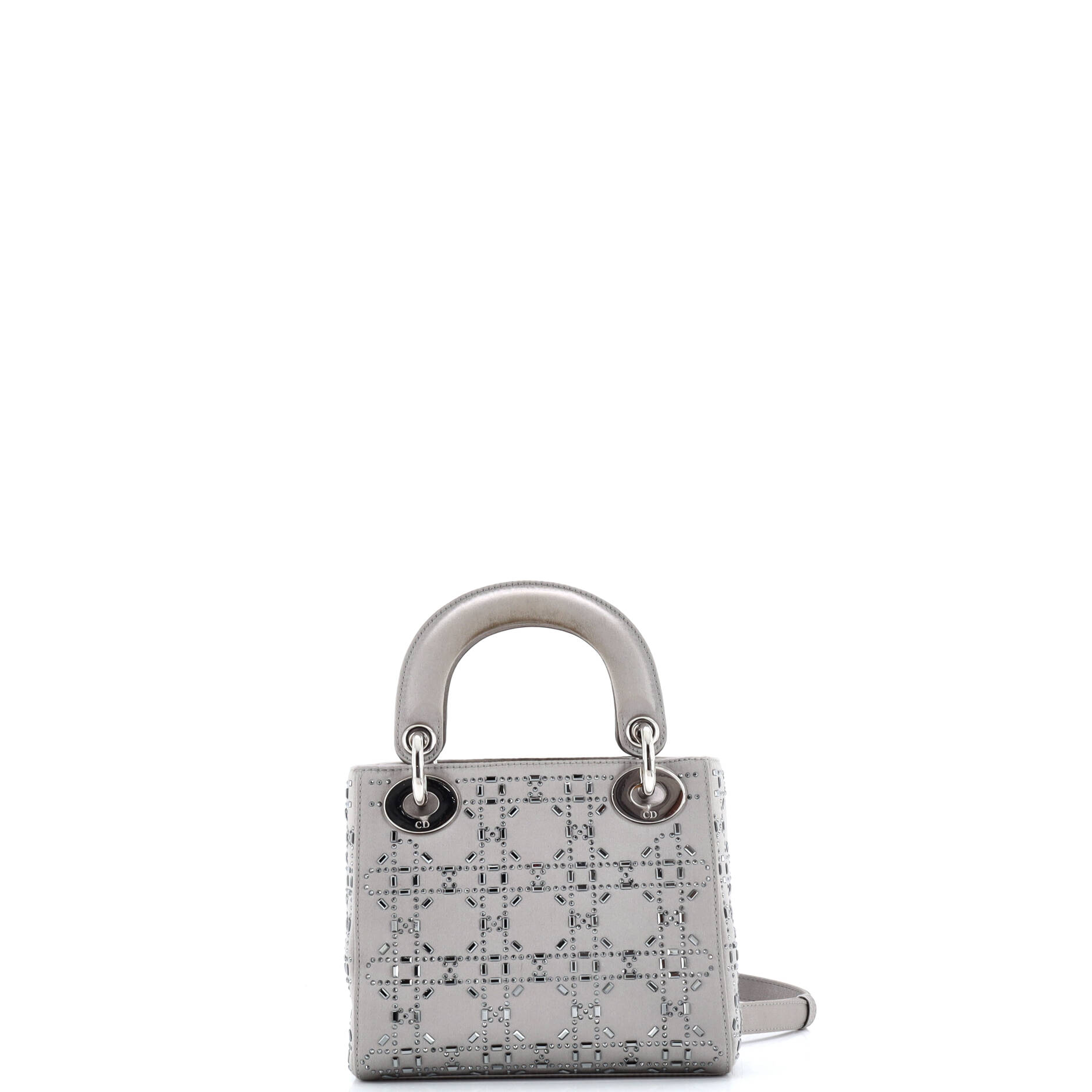 Lady Dior Bag Crystal Embellished Cannage Quilt Satin Mini