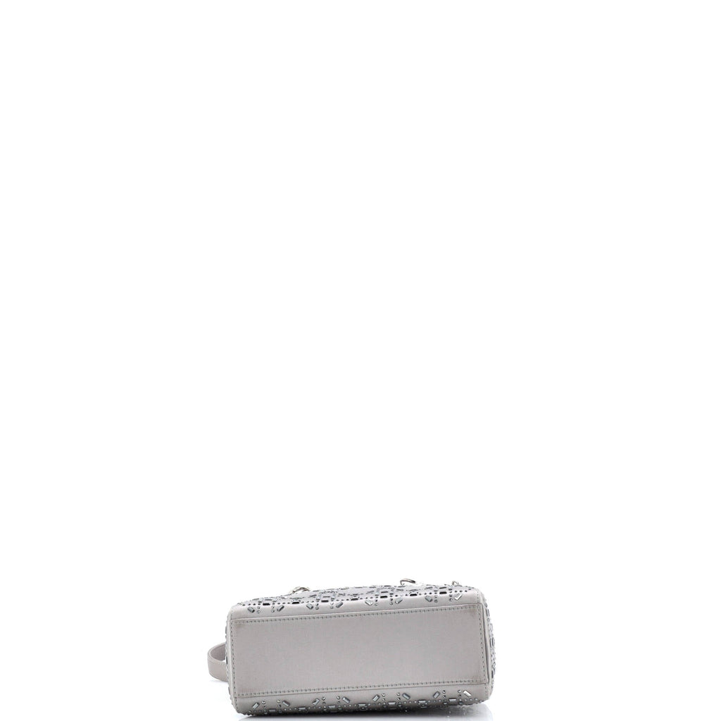 Lady Dior Bag Crystal Embellished Cannage Quilt Satin Mini