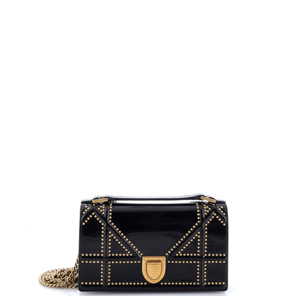 Diorama Flap Bag Studded Patent Small