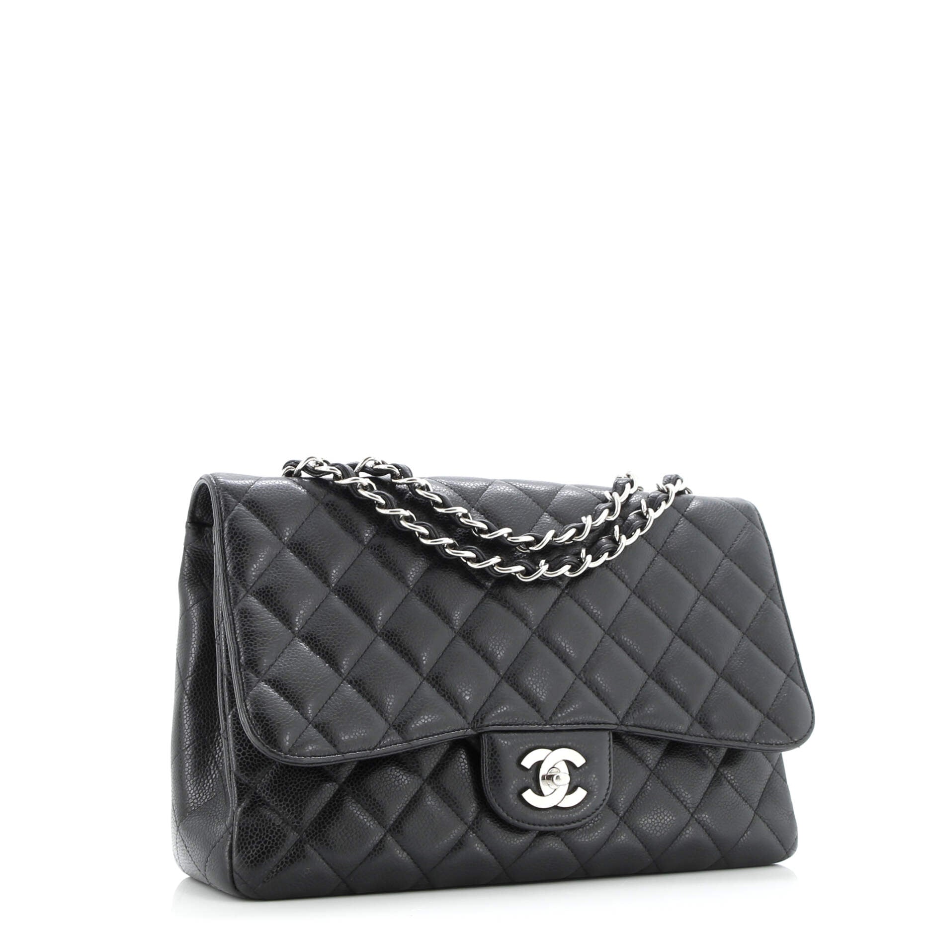 Classic Single Flap Bag Quilted Caviar Jumbo