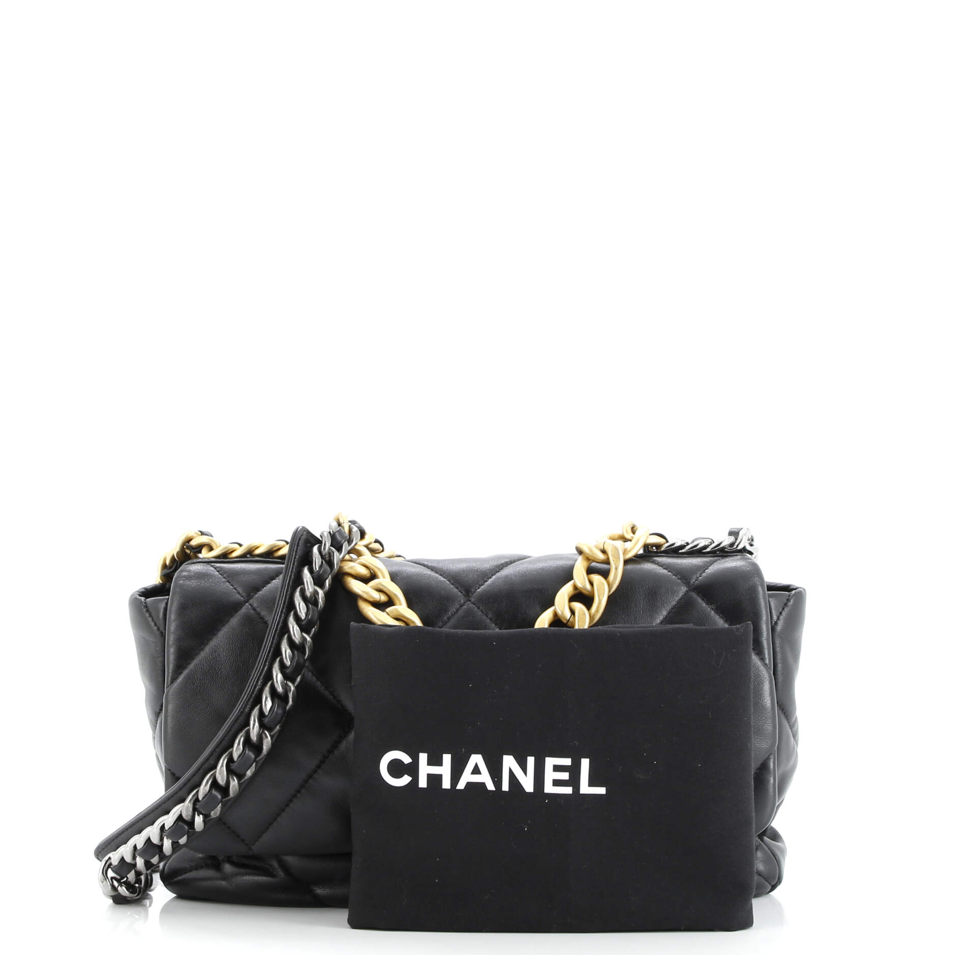 19 Flap Bag Quilted Leather Large