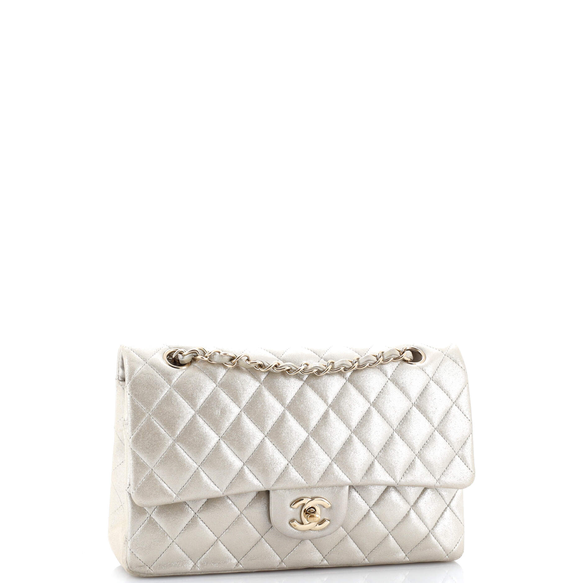 Classic Double Flap Bag Quilted Metallic Lambskin Medium