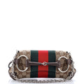 Horsebit NM Web Chain Clutch GG Canvas Small