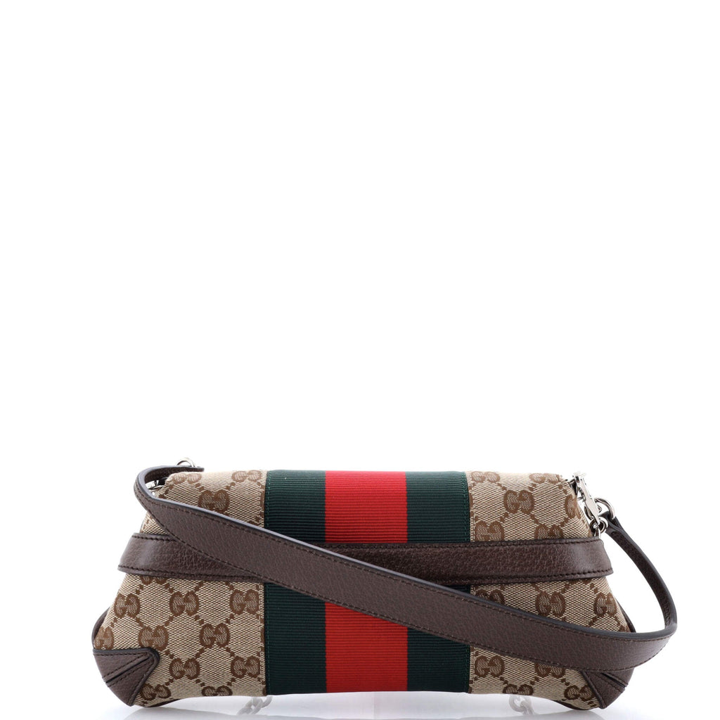 Horsebit NM Web Chain Clutch GG Canvas Small