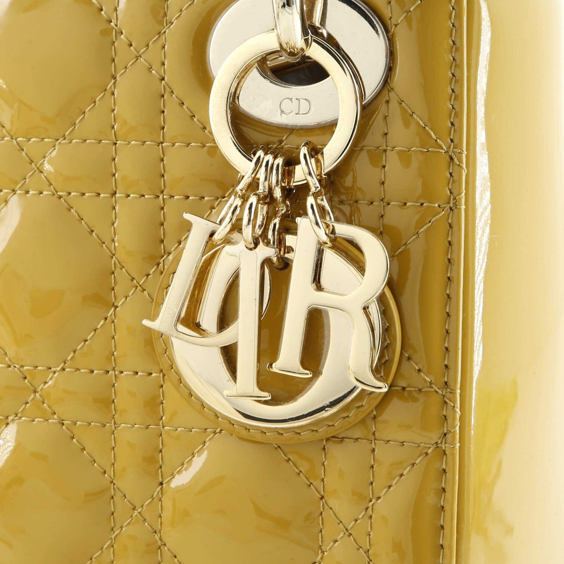 Lady Dior Chain Bag Cannage Quilt Patent Mini