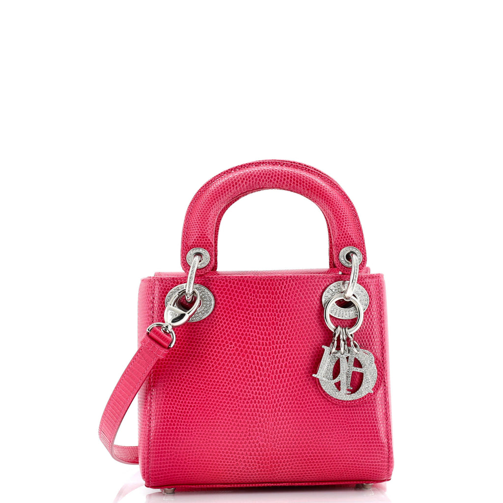 Lady Dior Bag Lizard with Crystal Charms Mini
